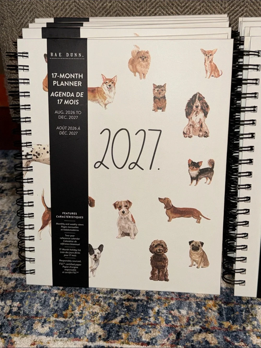 NWT Rae Dunn 2027 Hardback 17 Month Planner Calendar HTF Monthly Weekly Views